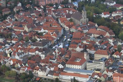 Stadtkern von Bad Neustadt aus der Luft